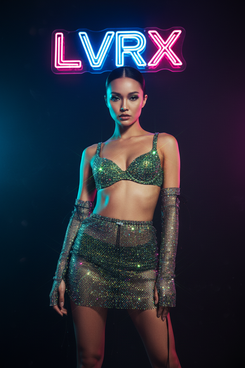 LVRX Rhinestone Festival Set — Green