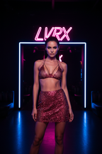 LVRX Rhinestone Festival Set — Rose Red