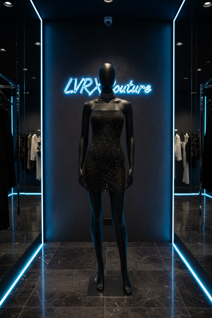 LVRX Rhinestone Fishnet Skirt — Storefront