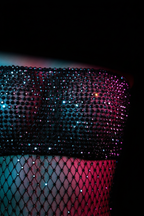 LVRX Rhinestone Fishnet Tube Top — Detail