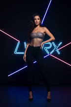 LVRX Rhinestone Fishnet Tube Top — Editorial