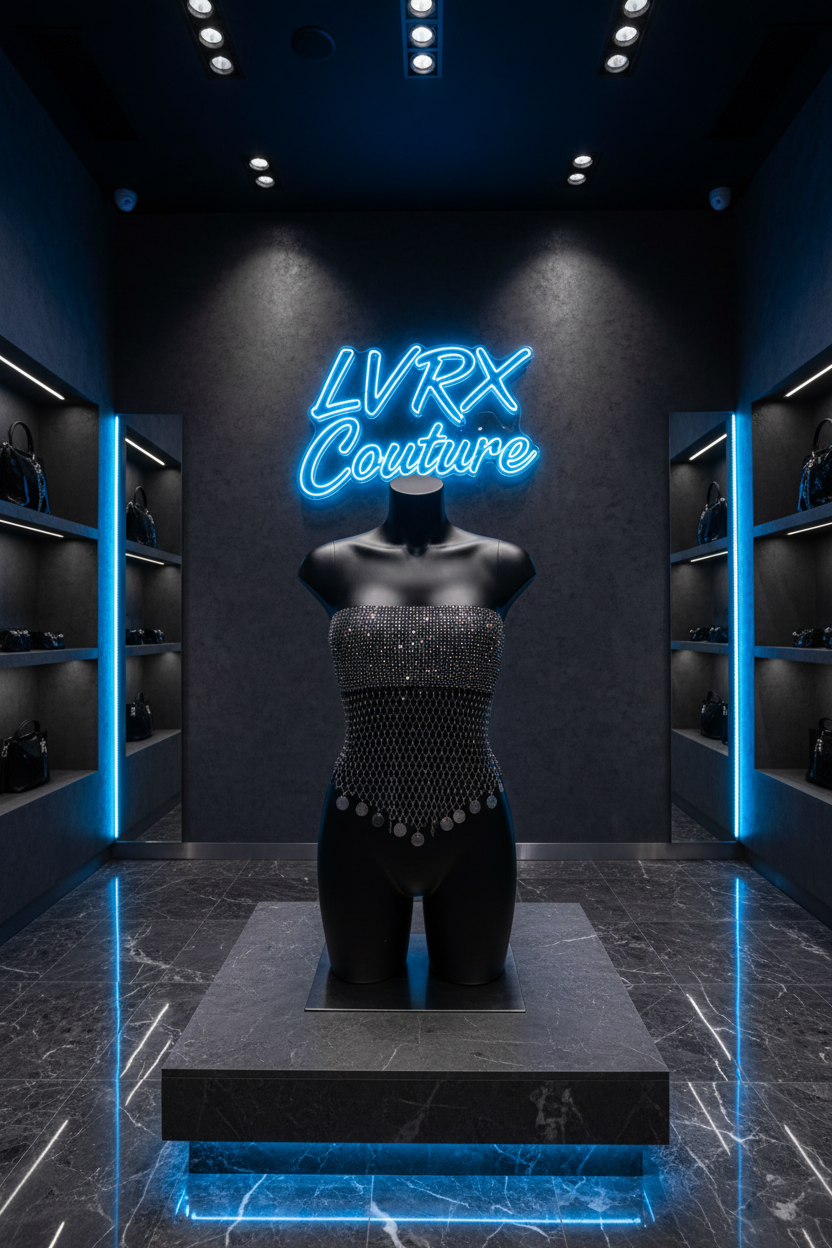 LVRX Rhinestone Fishnet Tube Top — Storefront