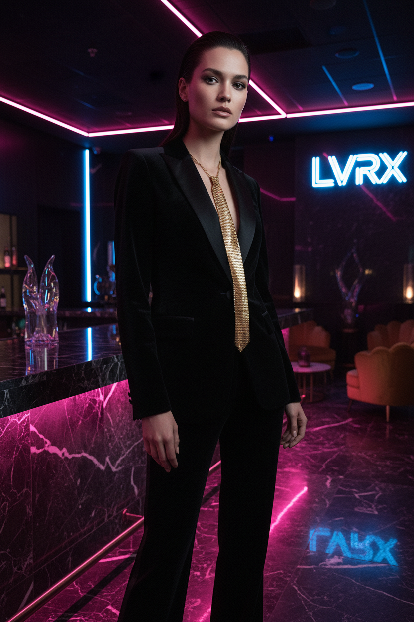 LVRX Sequin Arrow Tie — Gold