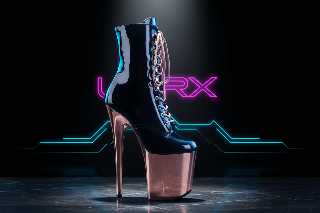 LVRX Stage Heel Boots — Black Gold Hero