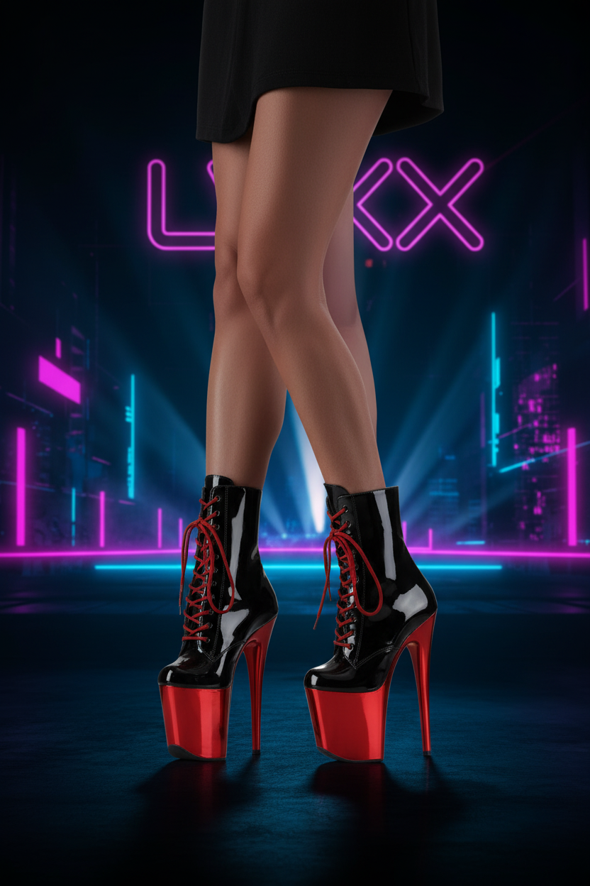 LVRX Stage Heel Boots — Black Legs