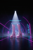LVRX Strap Platform OTK Boots — Hero