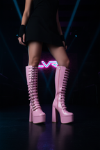 LVRX Strap Platform OTK Boots — Legs