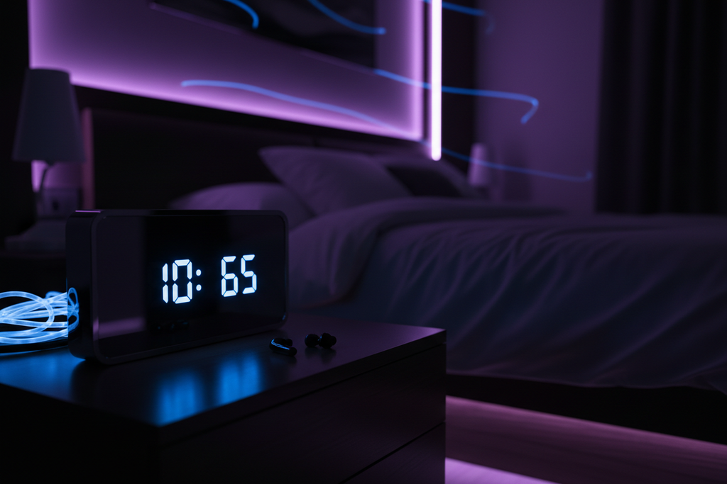 Neon Mirror Desk Clock Lifestyle